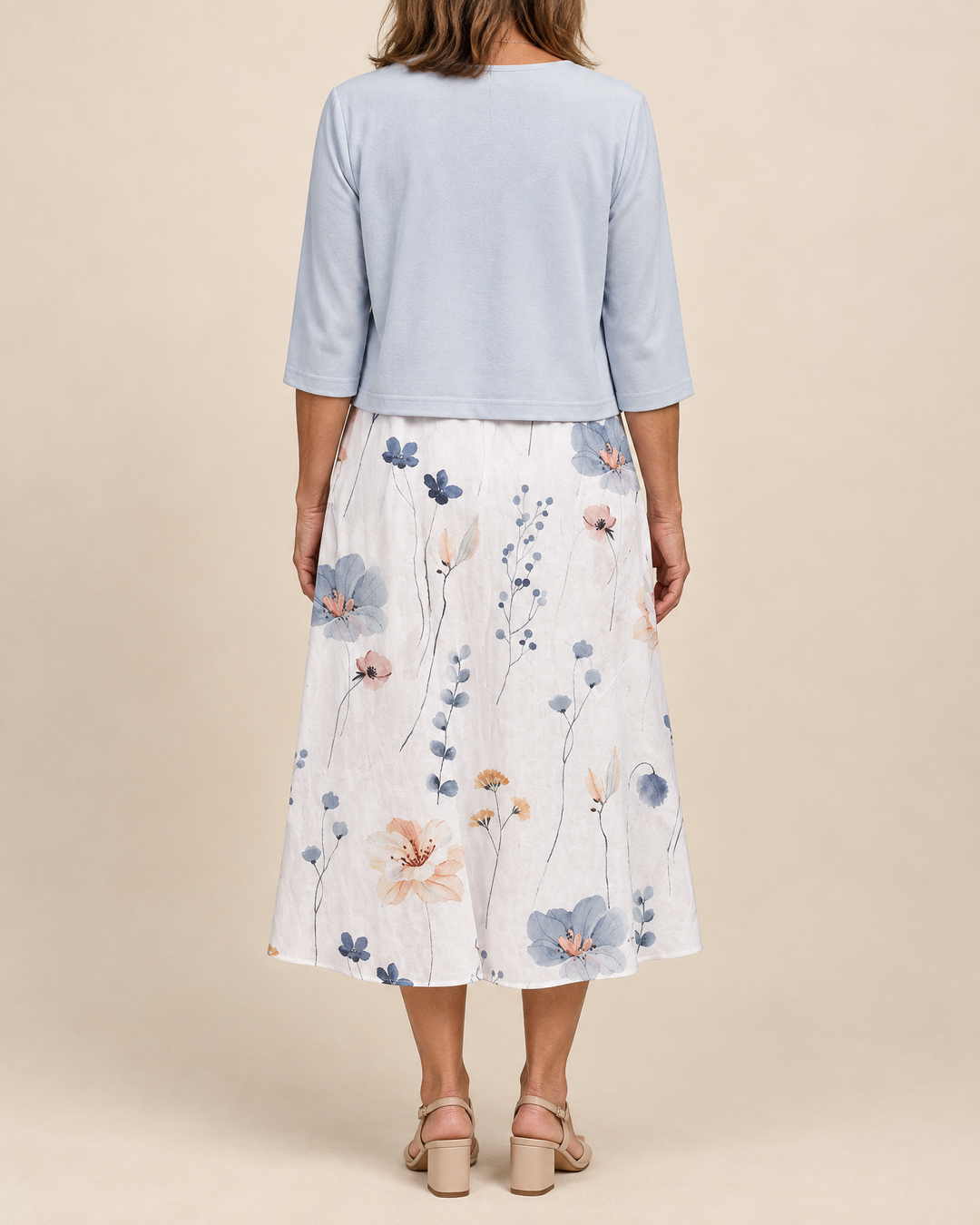 Philippa - Floral Dress &amp; Cardigan Set, back view