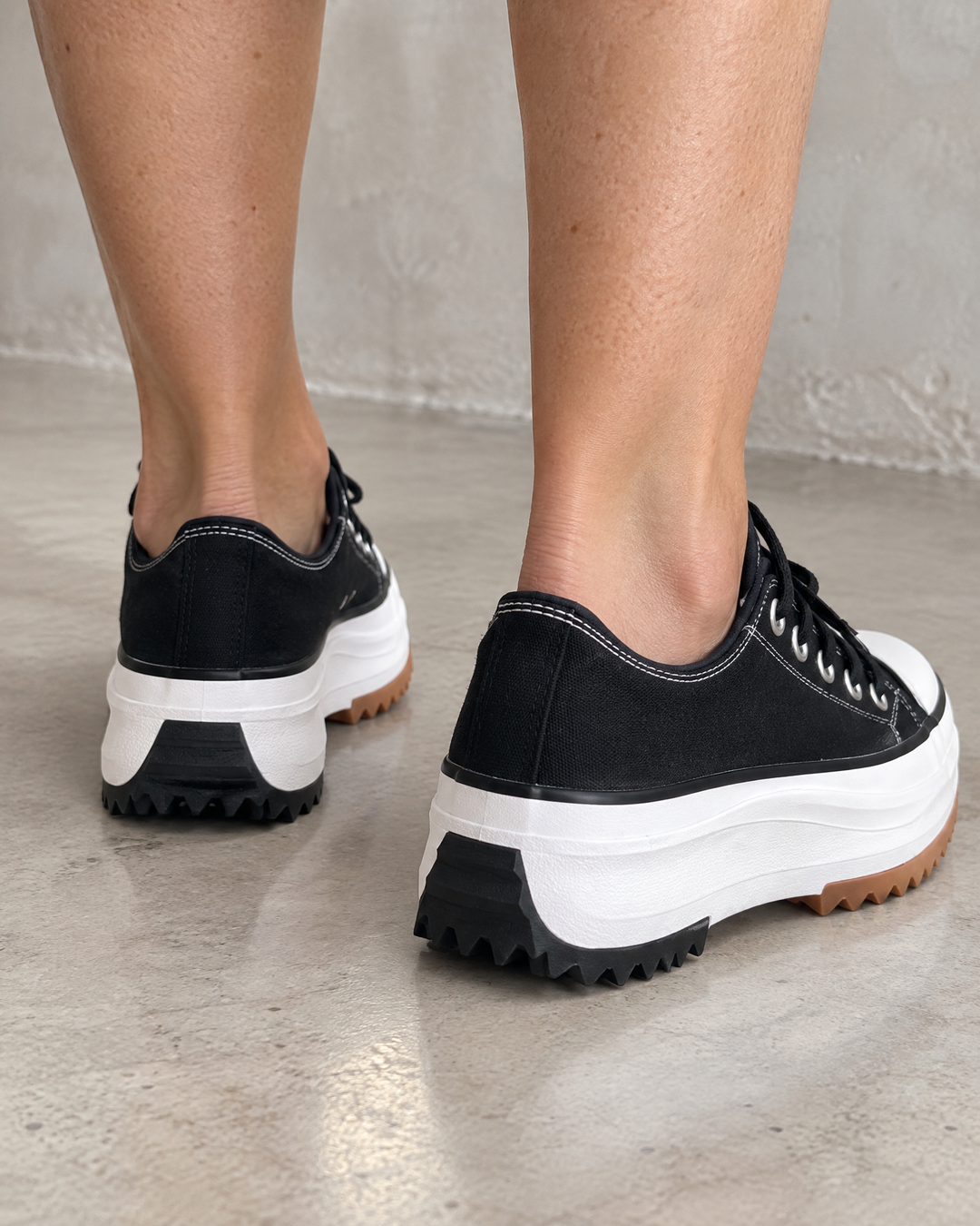 Fanny - Platform Canvas Sneakers in black, back view
