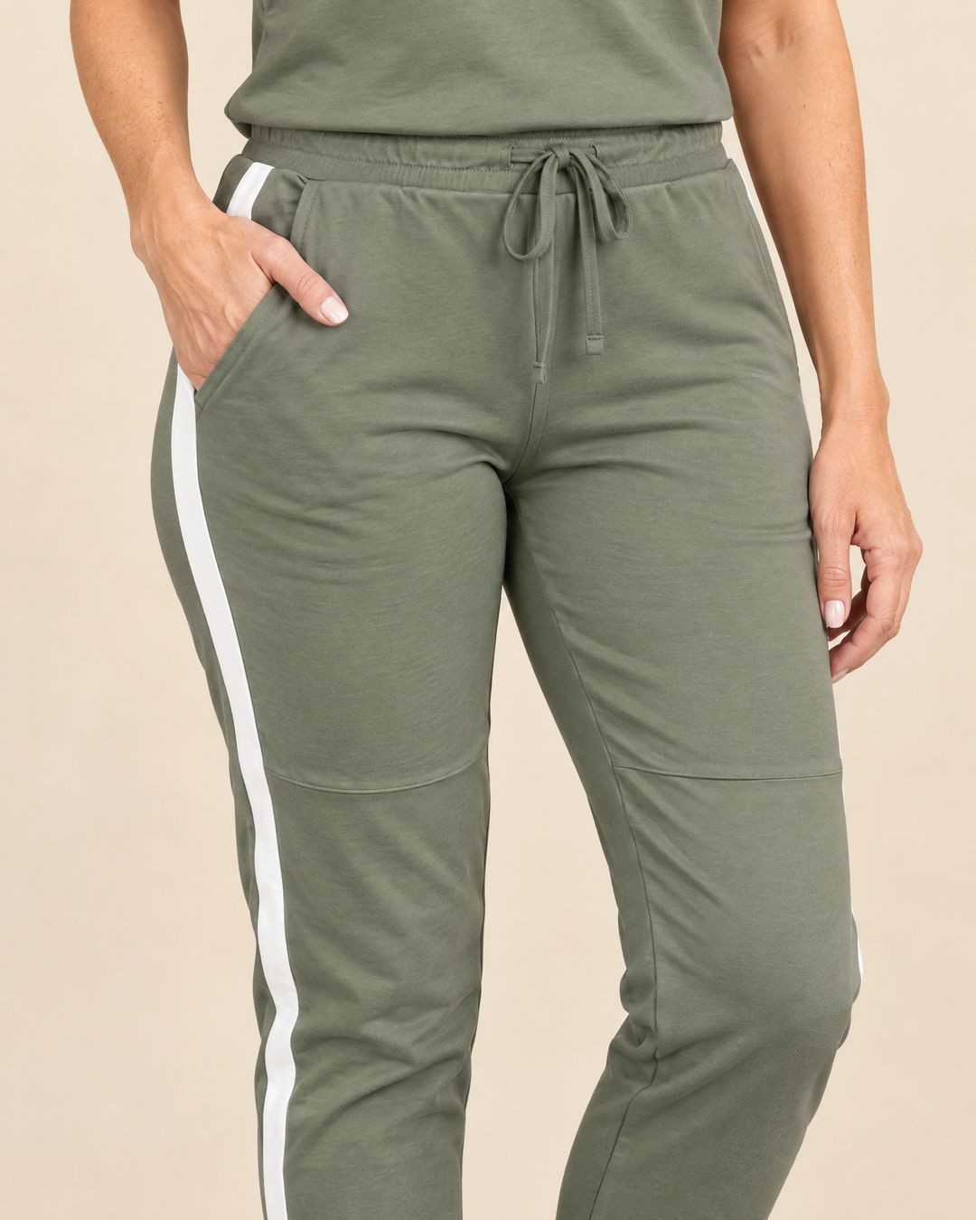 Veronique - Tee and Jogger Set, stripe detail