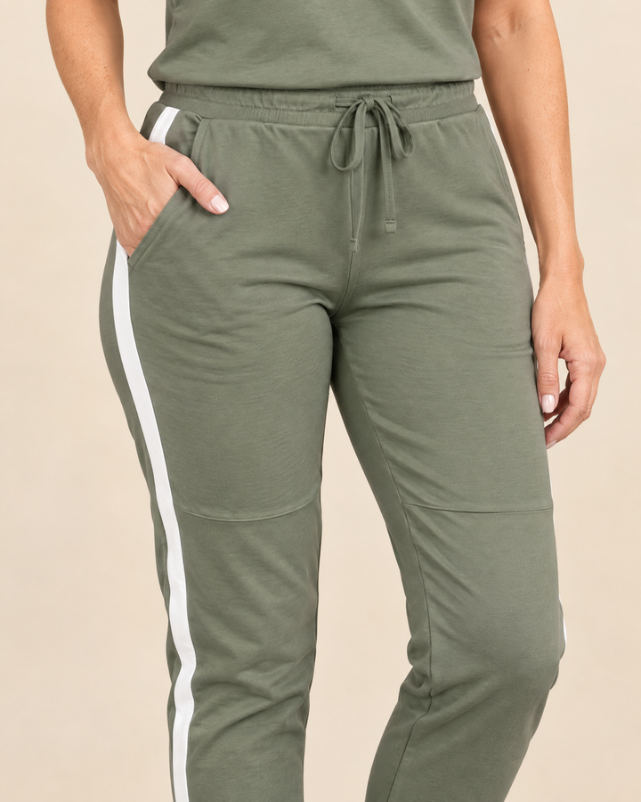 Veronique - Tee and Jogger Set, stripe detail
