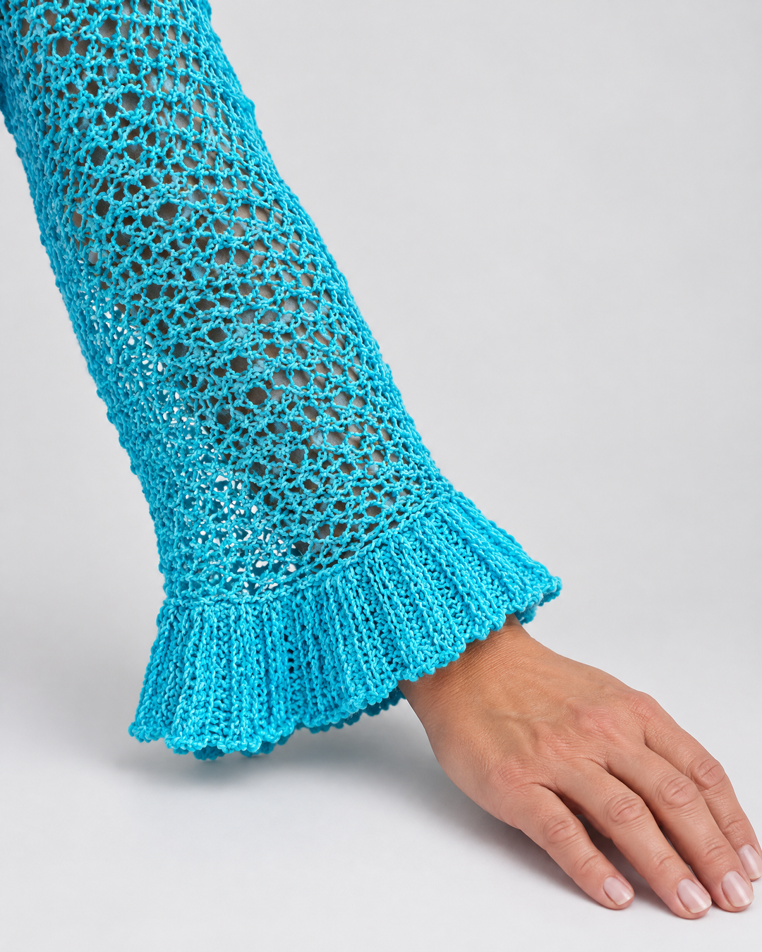 Zelie - Crochet Crop Sweater, crochet texture detail