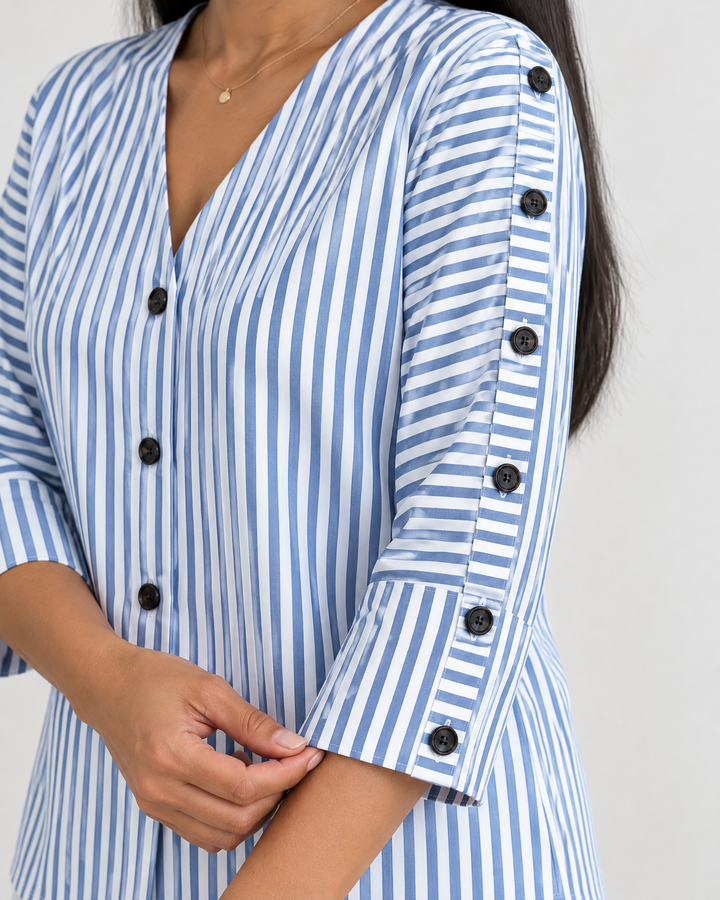 Simone - Button Sleeve Blouse, buttoned sleeve detail