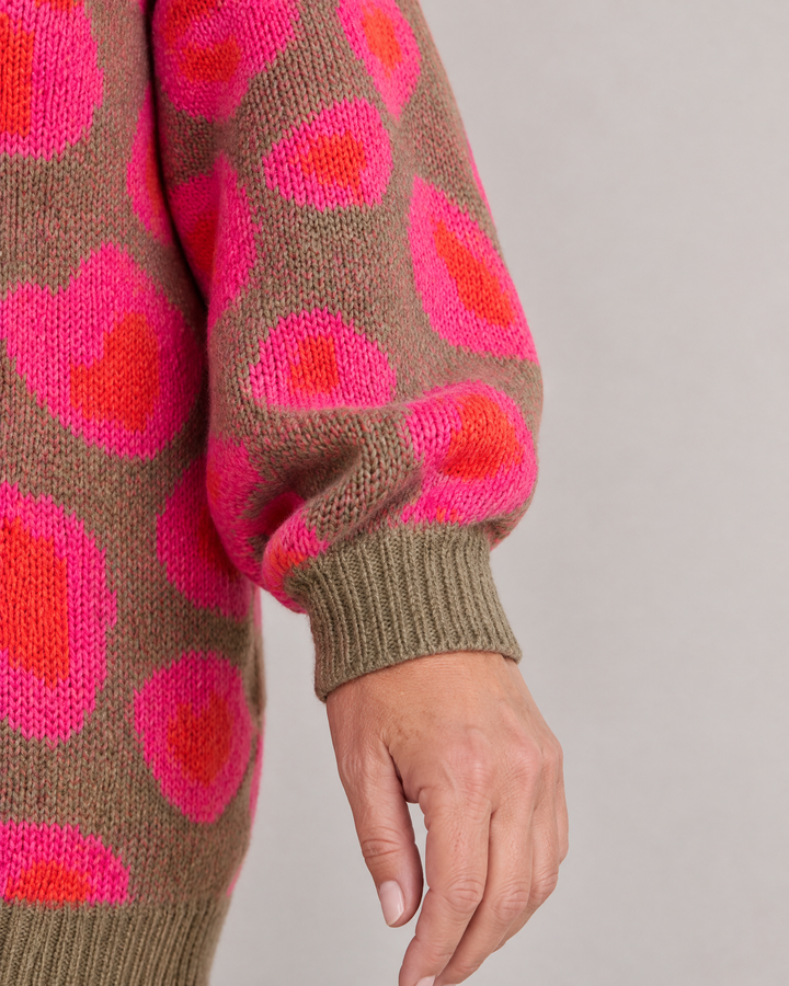 Paulette - Leopard V-Neck Sweater, knit detail