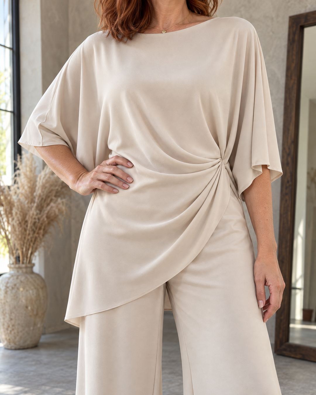 Celeste - Draped Two-Piece Set, draped waist detail