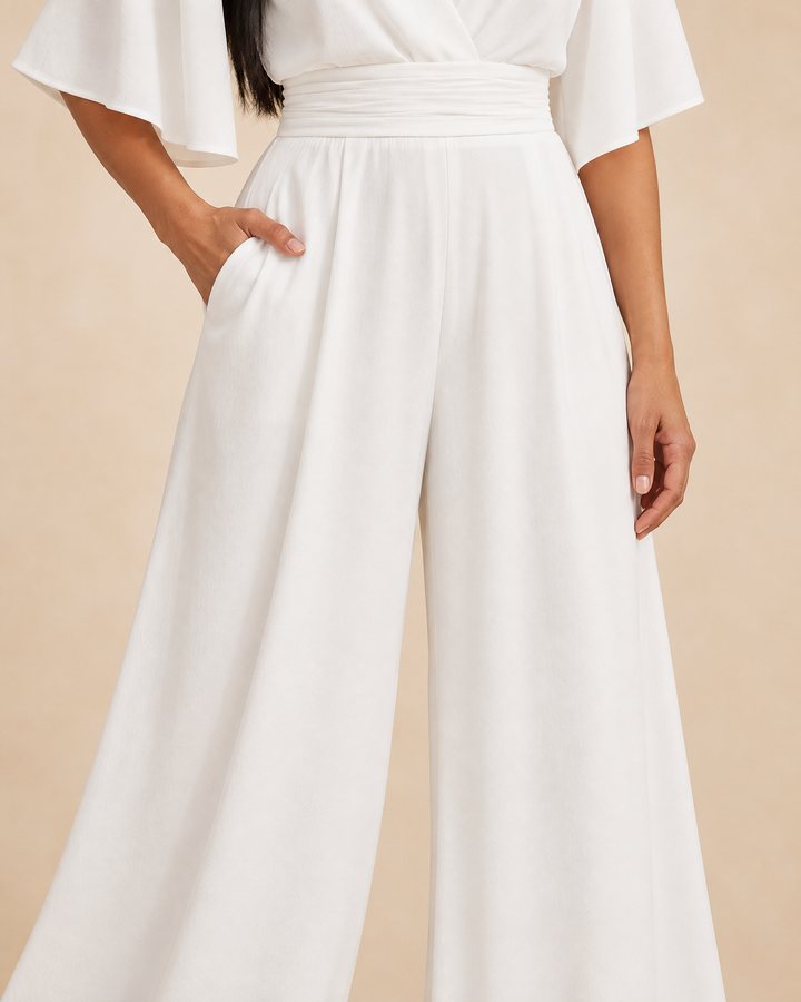 Eleonore - Kimono Sleeve Wide Leg Jumpsuit, waistband detail